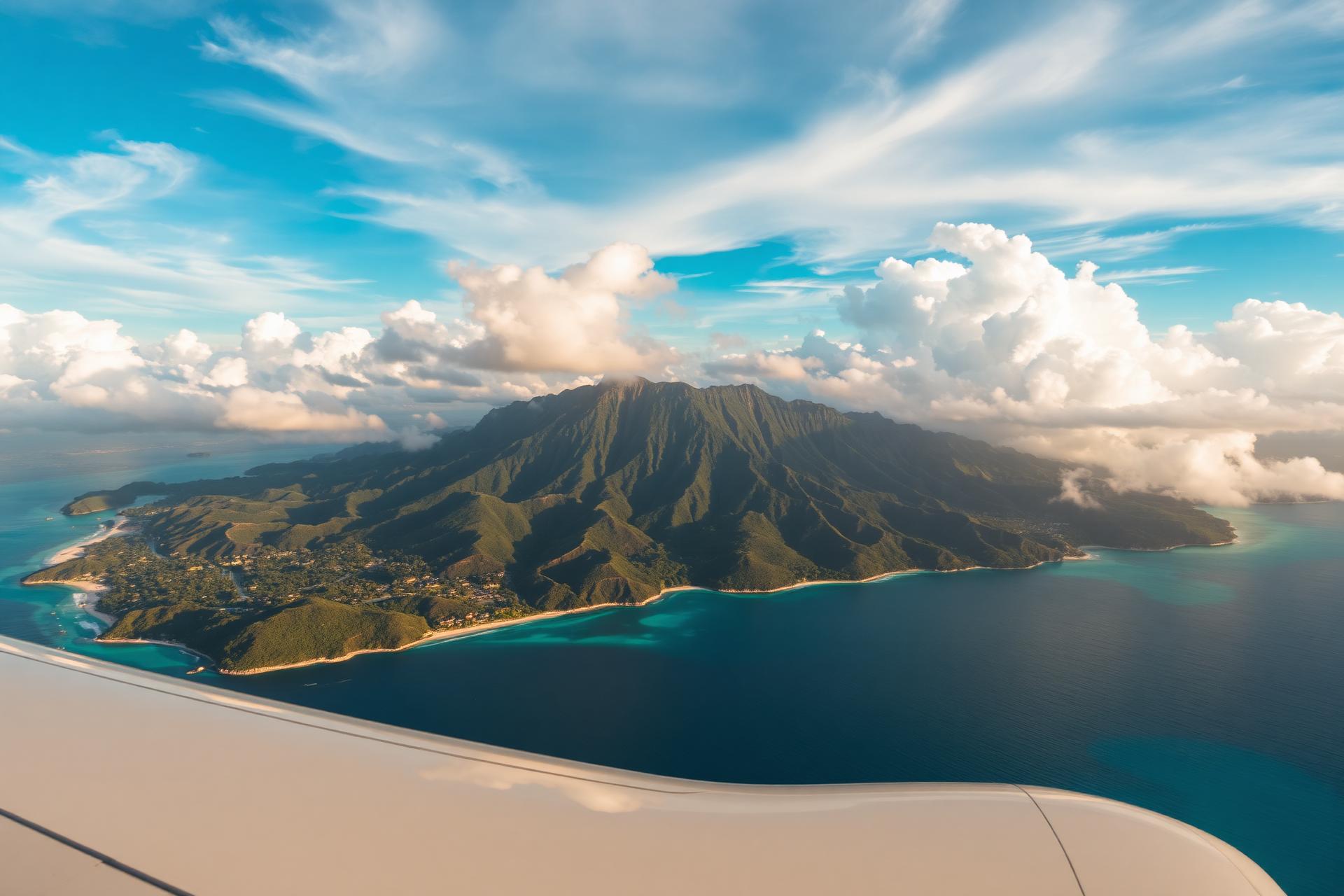 Vista aérea de paraíso tropical